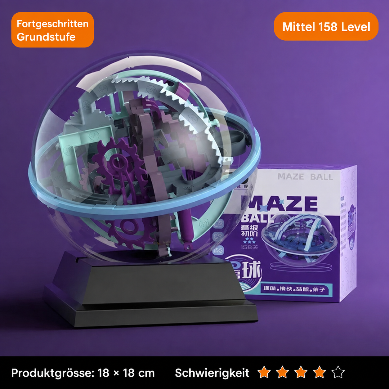 3D Kugellabyrinth – Geschicklichkeitsspiel für Konzentration, Fokus & Feinmotorik
