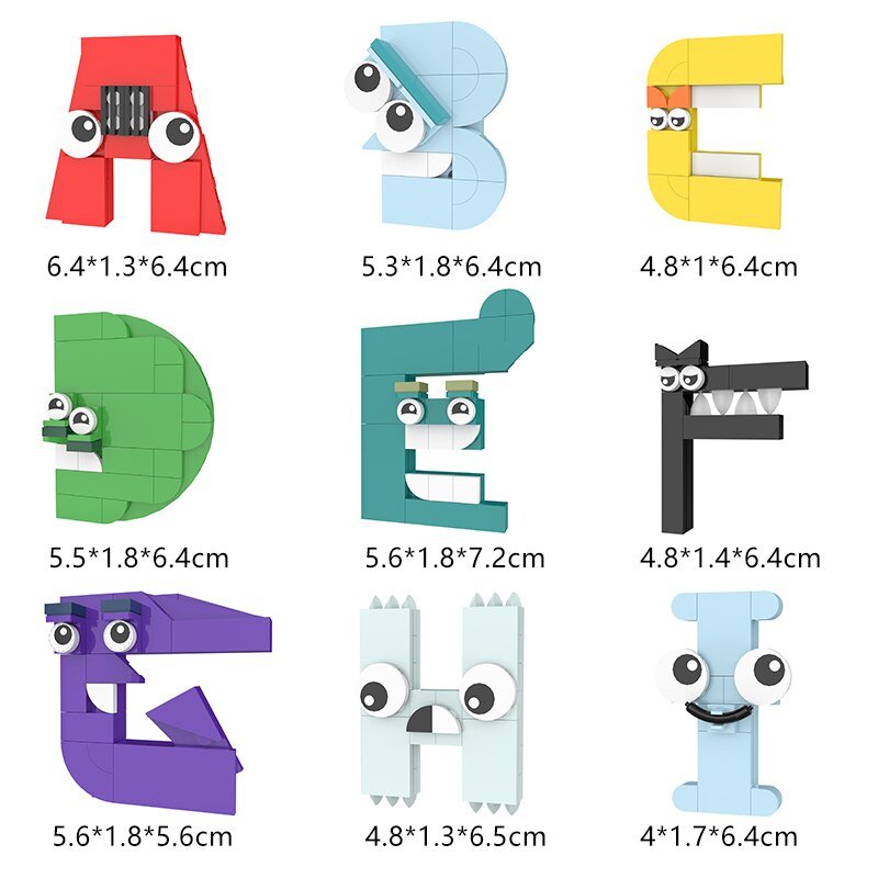 Alle 26 Buchstaben als Alphabet - Bausteineset - ADHS Store