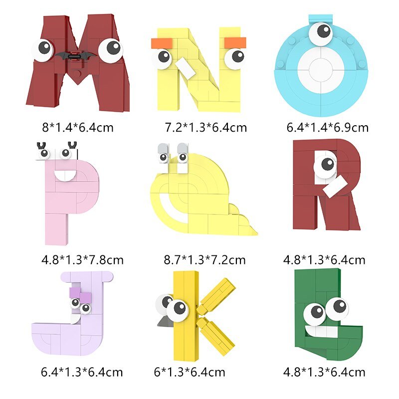 Alle 26 Buchstaben als Alphabet - Bausteineset - ADHS Store