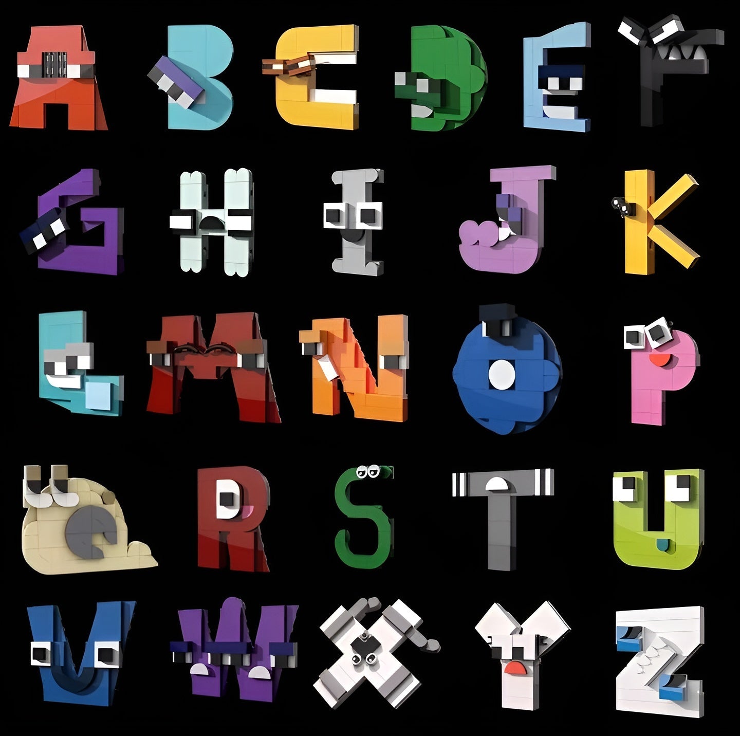 Alle 26 Buchstaben als Alphabet - Bausteineset - ADHS Store