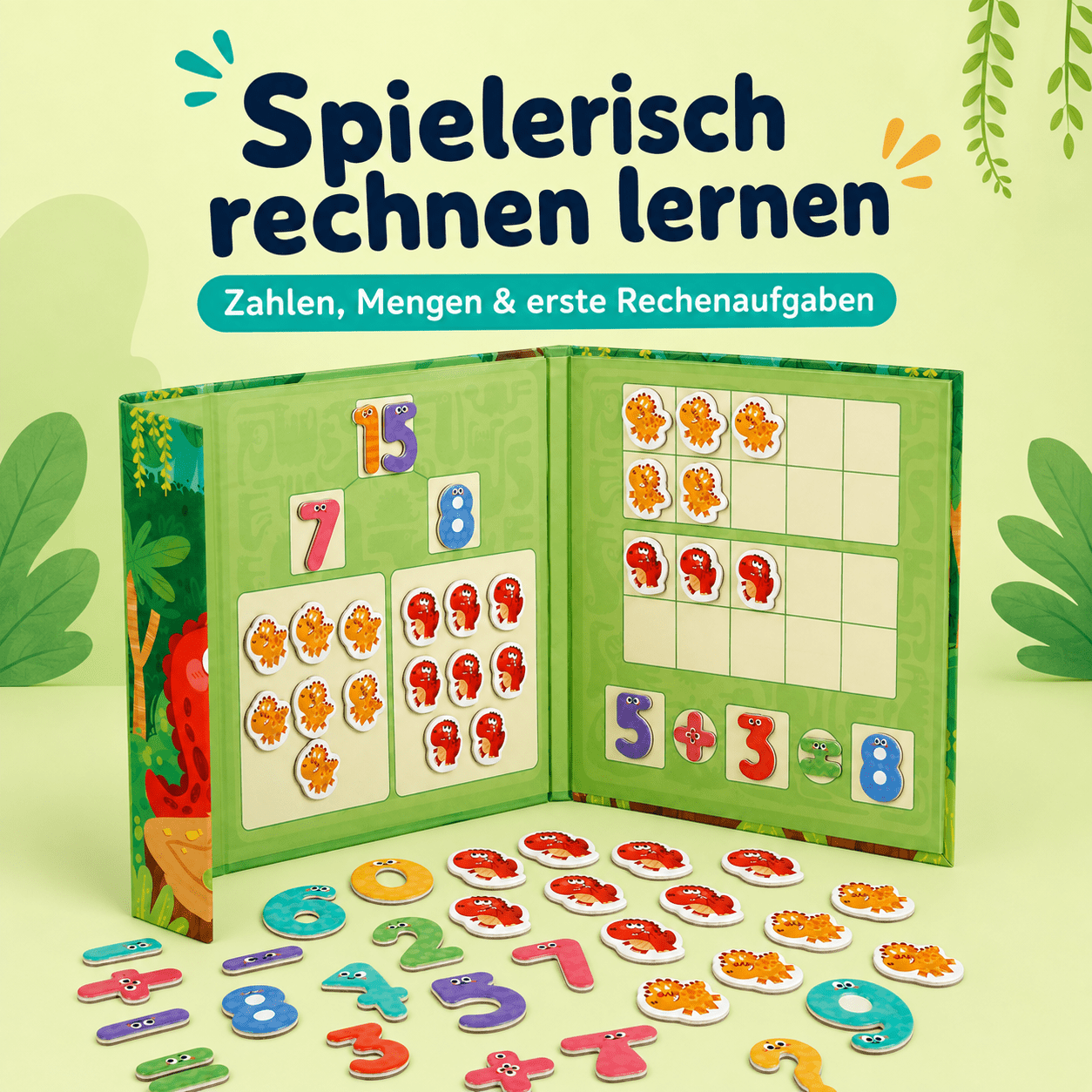 Dino-Arithmetik – Magnetisches Rechenspiel für Addition & Subtraktion - ADHS Store