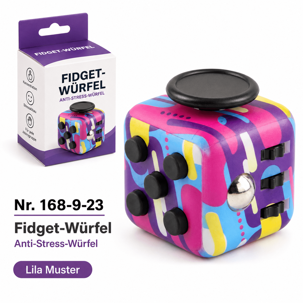 Fidget Würfel 4er-Set – 6 Funktionen für Fokus & Beschäftigung - ADHS Store