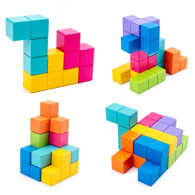 Hรถlzernes 3D Puzzle fรผrs Training des rรคumlichen Denkens - ADHS Store