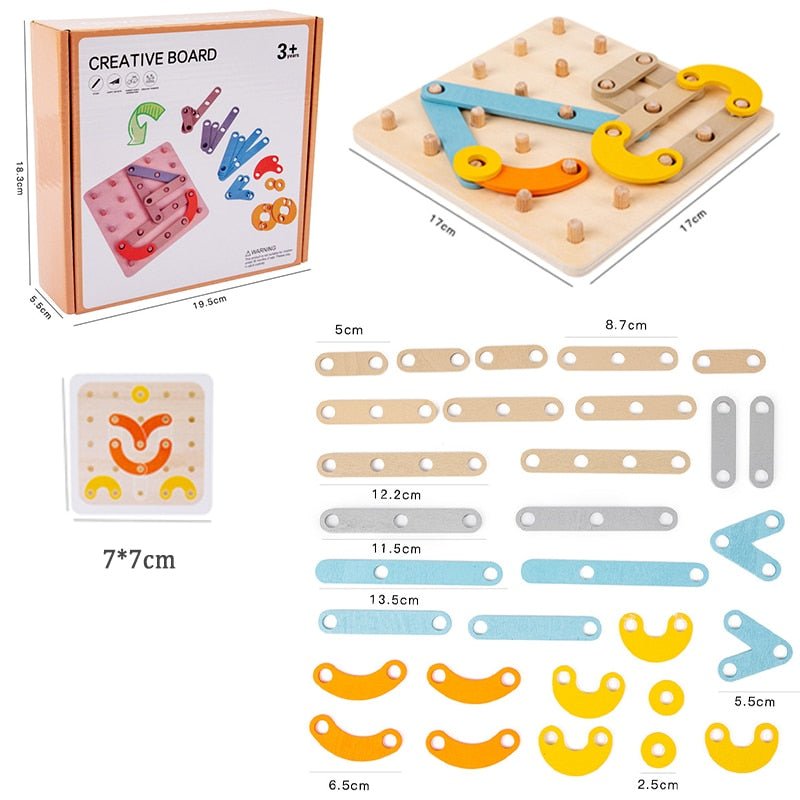 Montessori - Geoboard mit Lernkarten - ADHS Store
