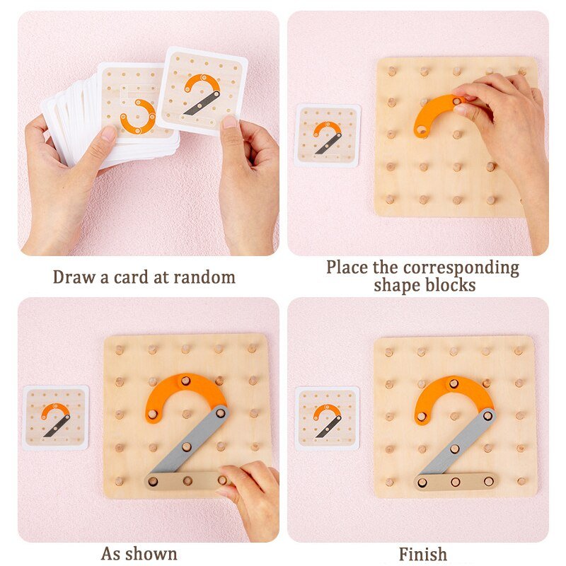 Montessori - Geoboard mit Lernkarten - ADHS Store