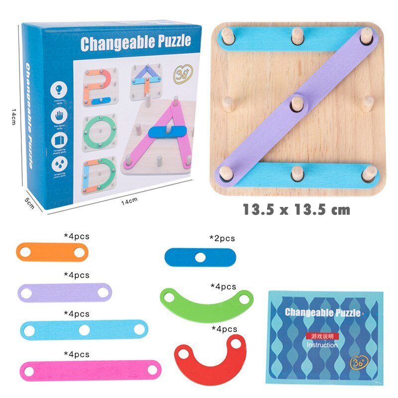 Montessori - Geoboard mit Lernkarten - ADHS Store