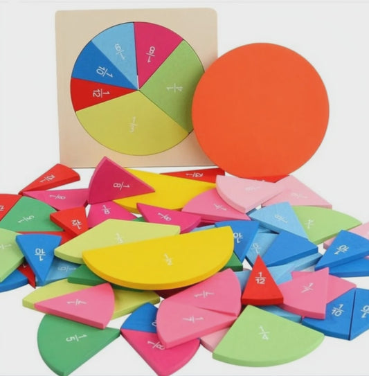 Bruchrechnen-Holzset für ADHS-freundliches Lernen