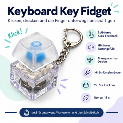 Keyboard Key Fidget – Transparenter Klick-Schlüsselanhänger