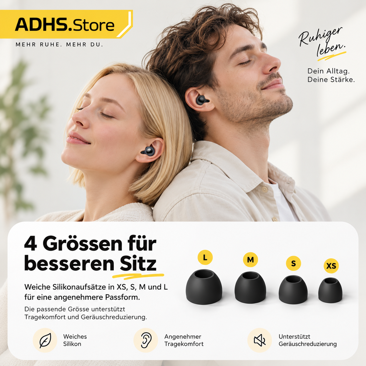 Geräuschreduzierende Ohrstöpsel – Für Fokus, Ruhe & Schlaf
