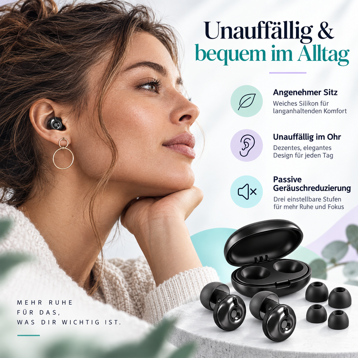 Premium Ohrstöpsel mit 3-stufiger Geräuschreduzierung – Für Fokus, Ruhe & Alltag