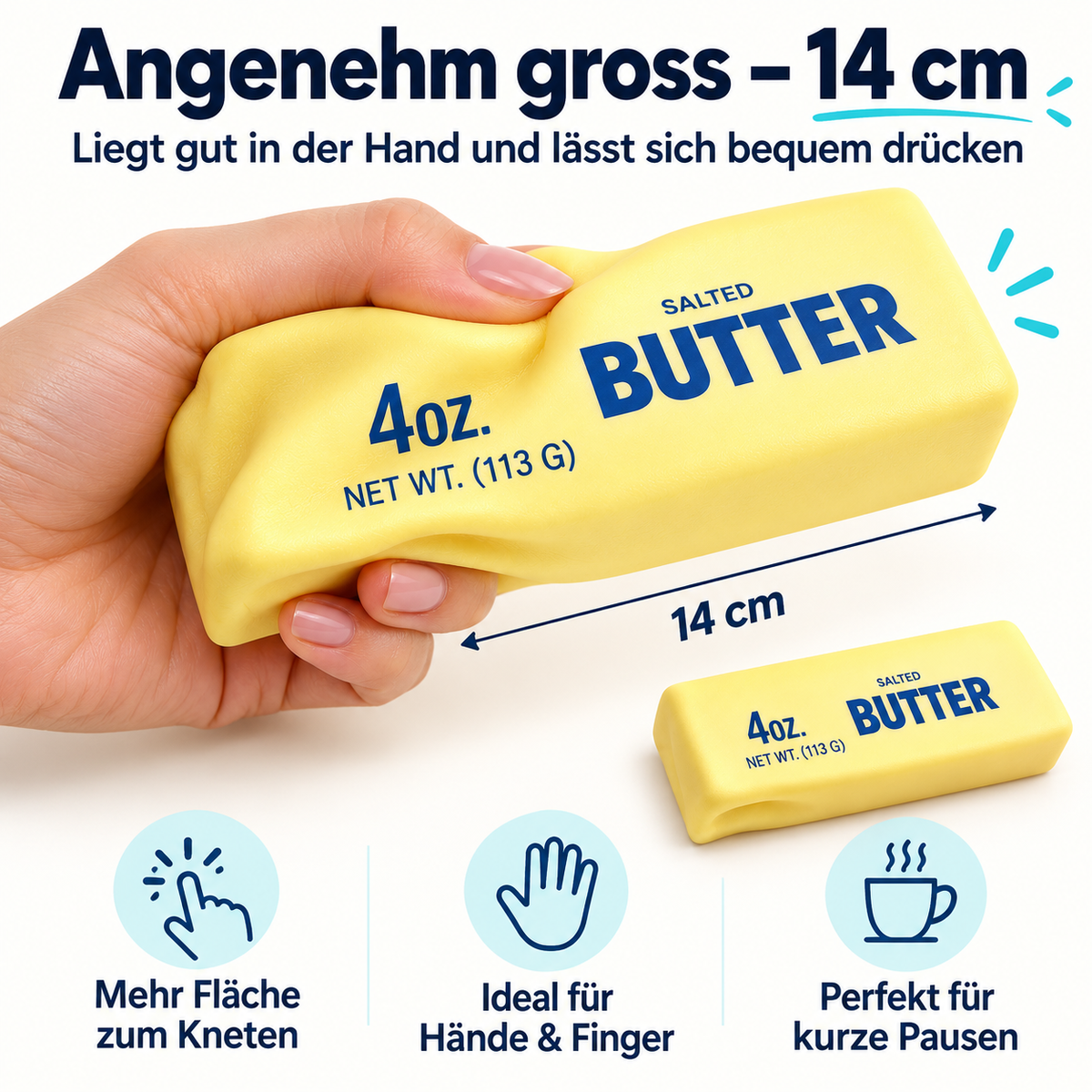 Butter Squishy 14 cm – Slow-Rising Fidget für Hände & Stressabbau