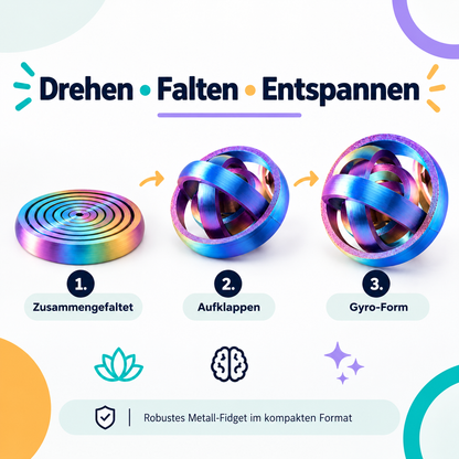 Gyro Orbit Spinner 3er-Set – Rotierendes Fidget-Gyroskop für Fokus & Beschäftigung