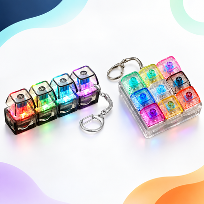 LED Keyboard Fidget 2er-Set – Klick-Tasten mit Licht für Hände & Fokus