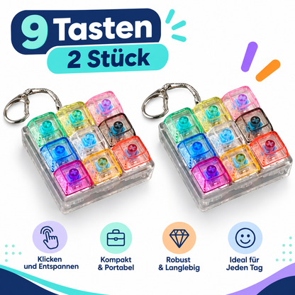 LED Keyboard Fidget 2er-Set – Klick-Tasten mit Licht für Hände & Fokus