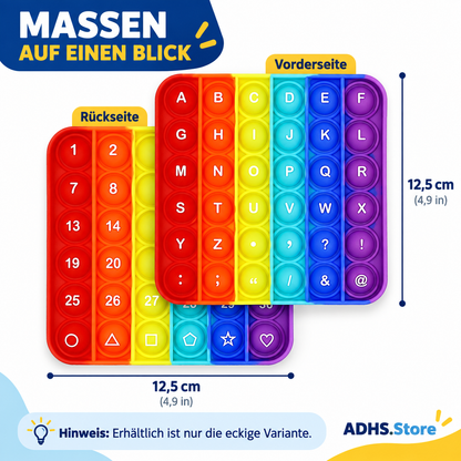 ABC & Zahlen Pop Fidget – Lernspiel für Buchstaben, Zahlen & Feinmotorik