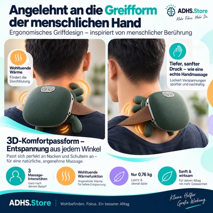 Smart Nackenmassagegerät mit Wärme – 3 Massage- & 2 Wärmestufen