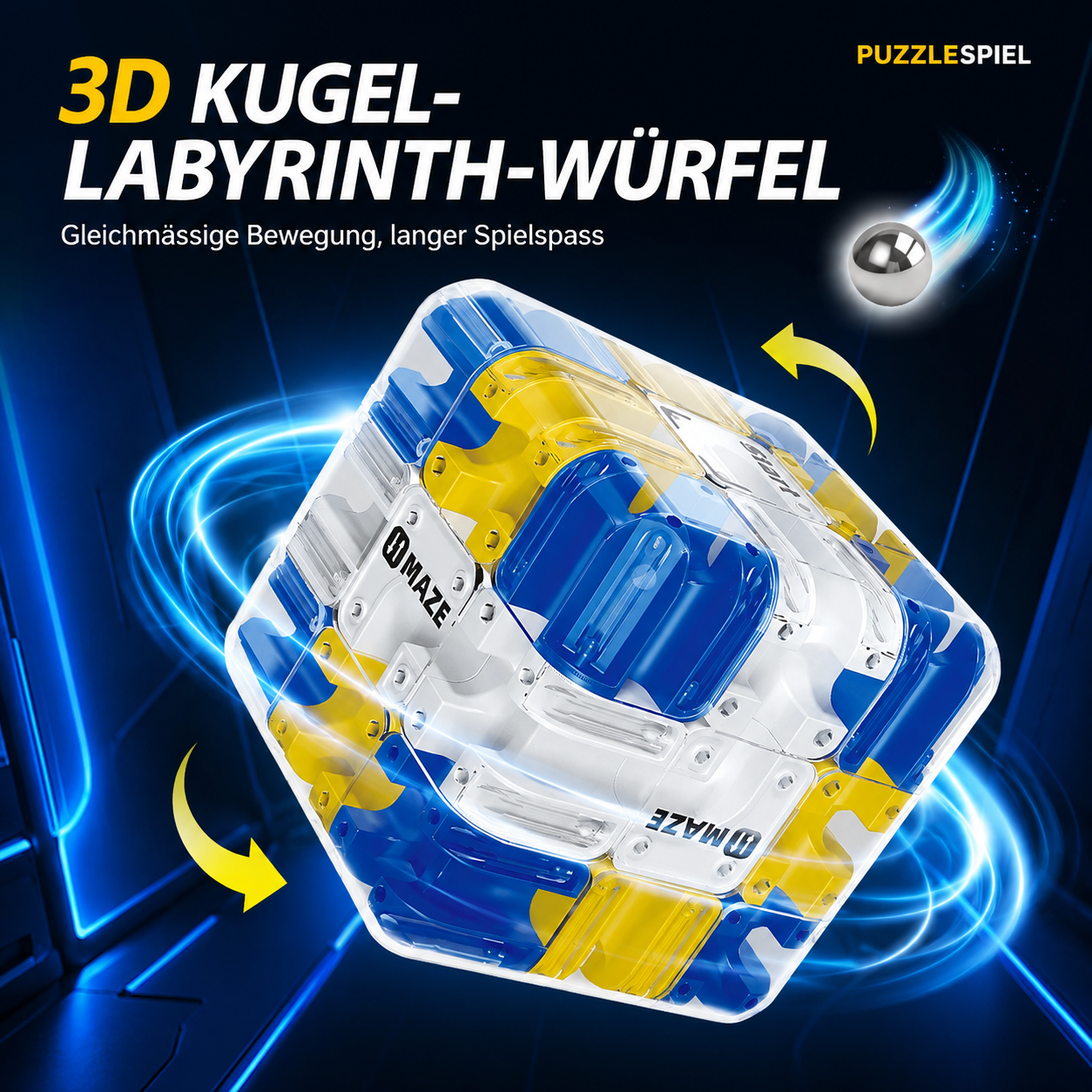 Labyrinthwürfel – 3D Denk- & Geschicklichkeitsspiel für Fokus & Konzentration