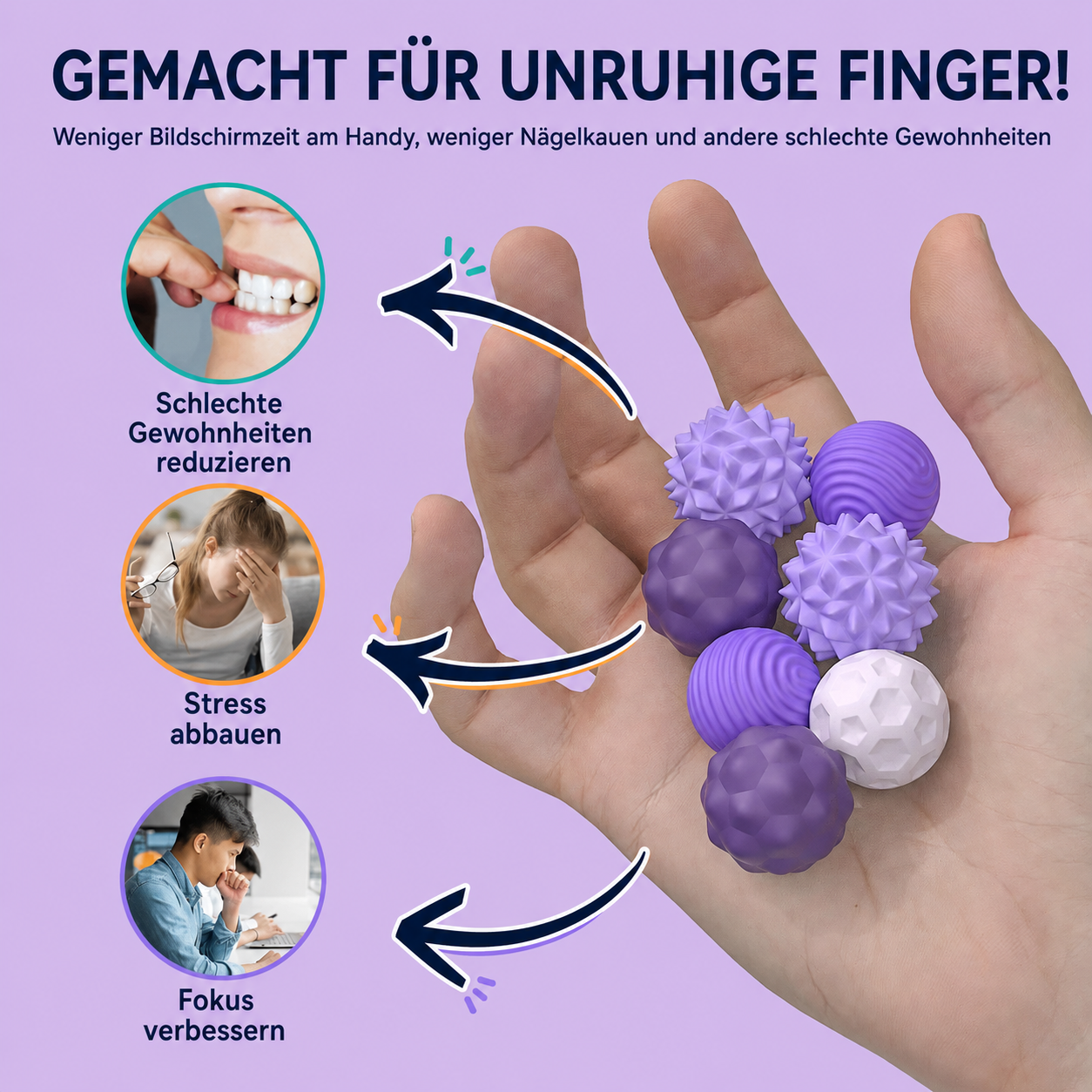 Magnetische Fidget-Bälle – Sensorisches Silikon-Set für ruhige Hände