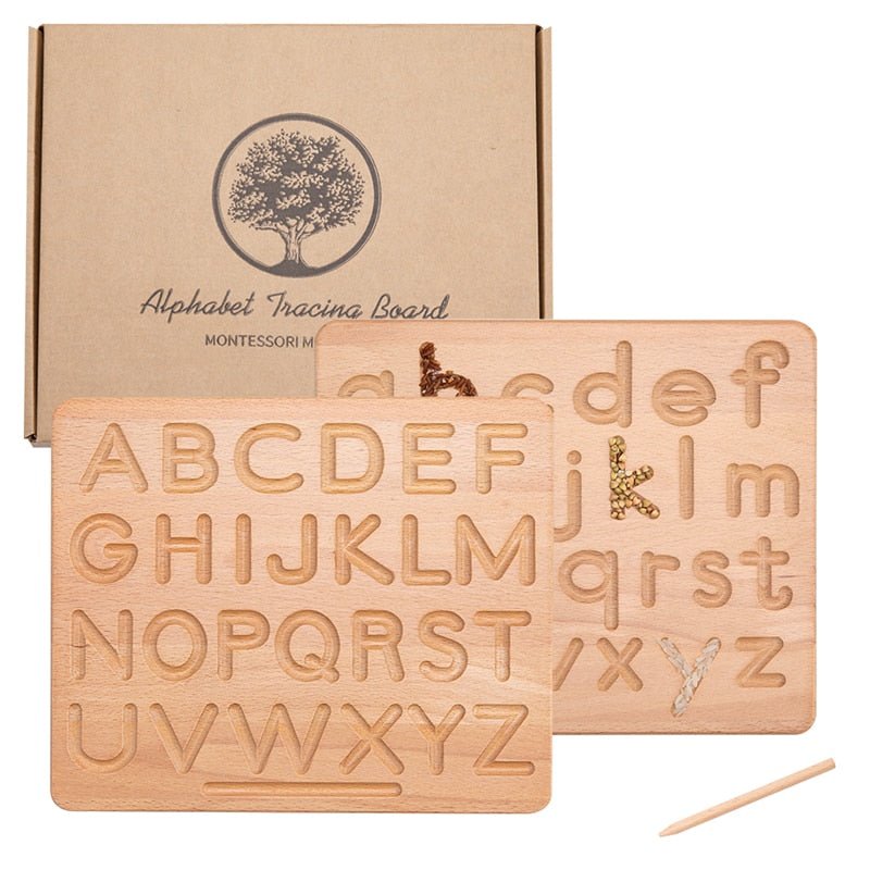 Alphabet - Übungstafel aus Buchenholz - ADHS Store