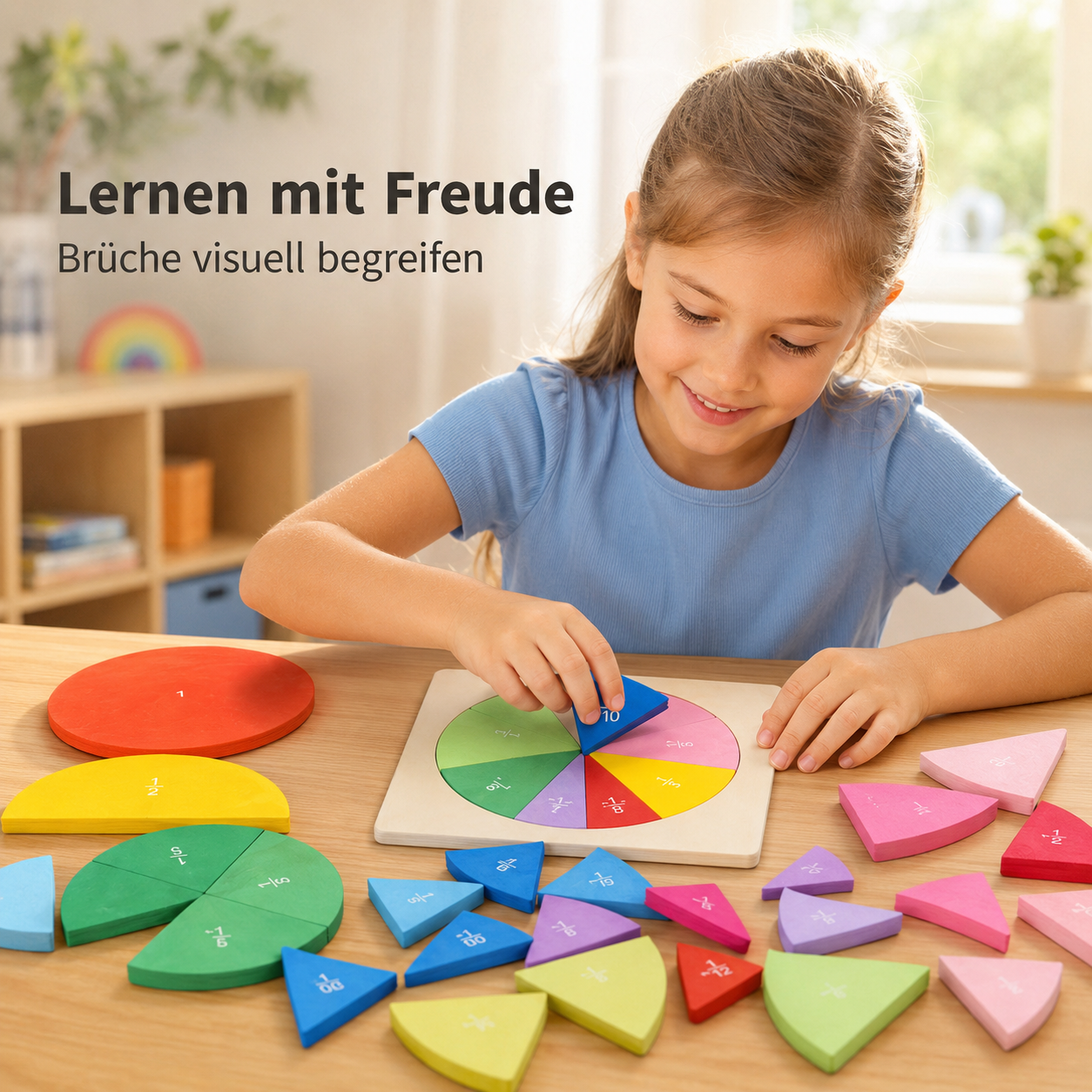 Bruchrechnen Lernset aus Holz – Brüche spielerisch verstehen - ADHS Store
