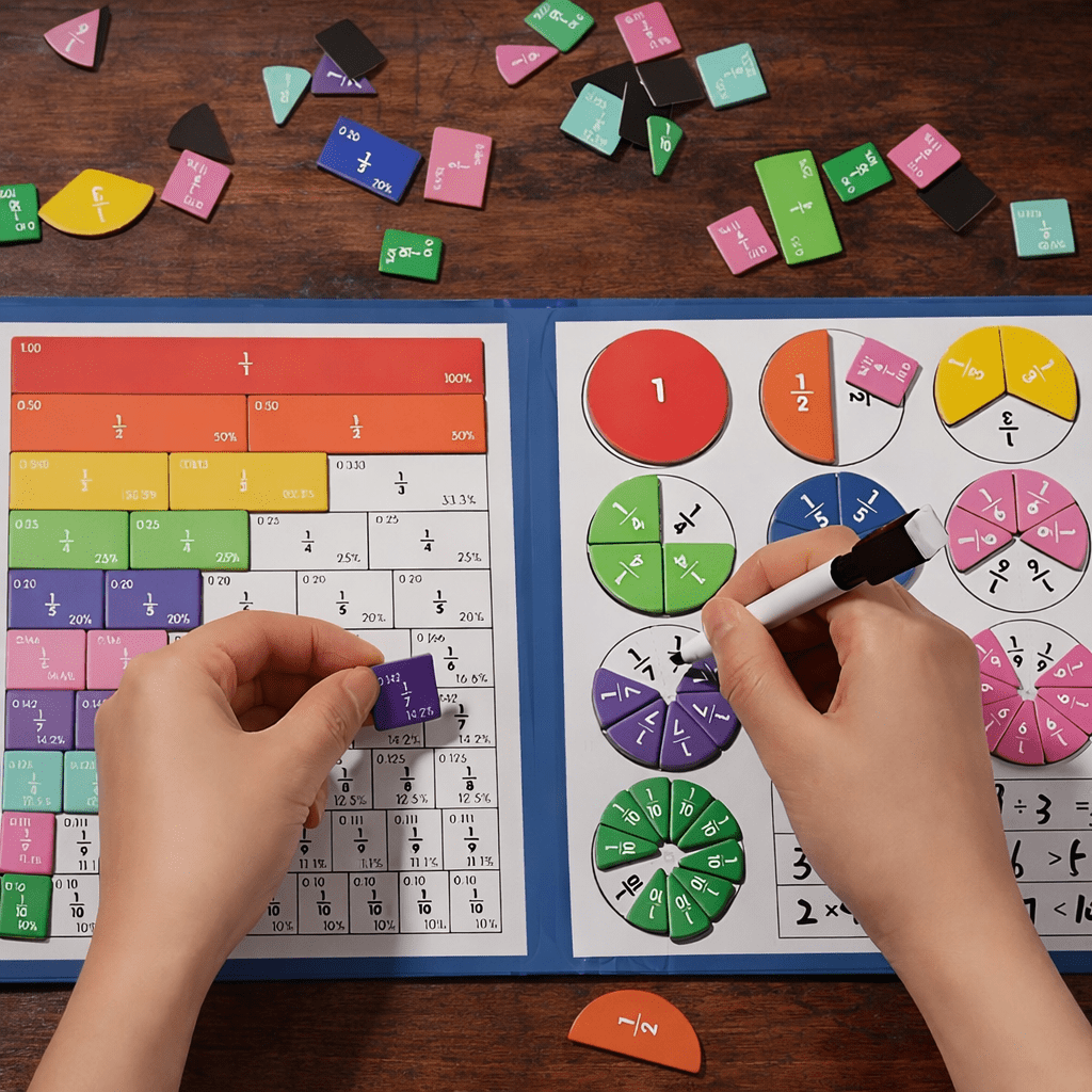 Bruchrechnen - Magnetset für ADHS - freundliches Lernen - ADHS Store