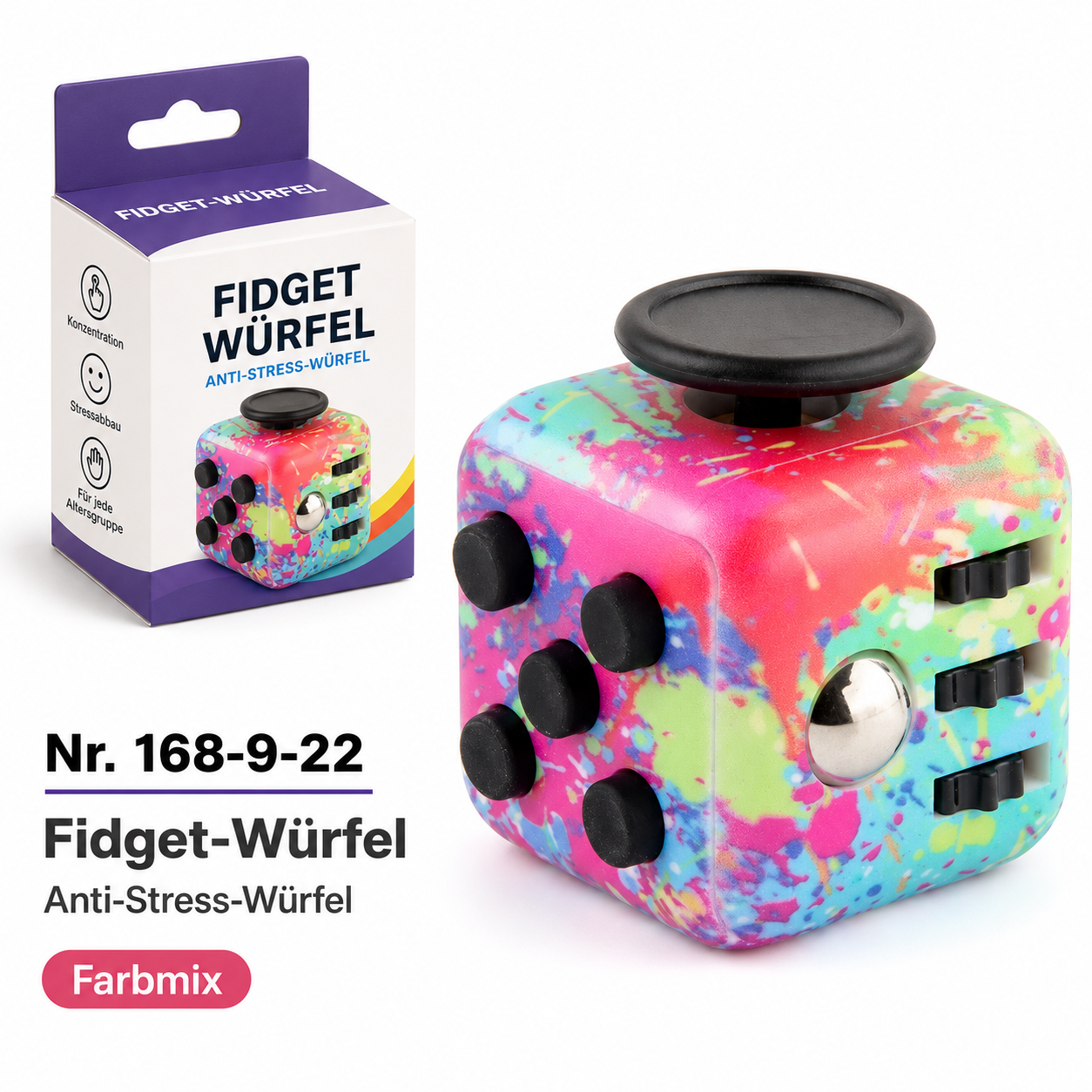 Fidget Würfel 4er-Set – 6 Funktionen für Fokus &amp; Beschäftigung - ADHS Store