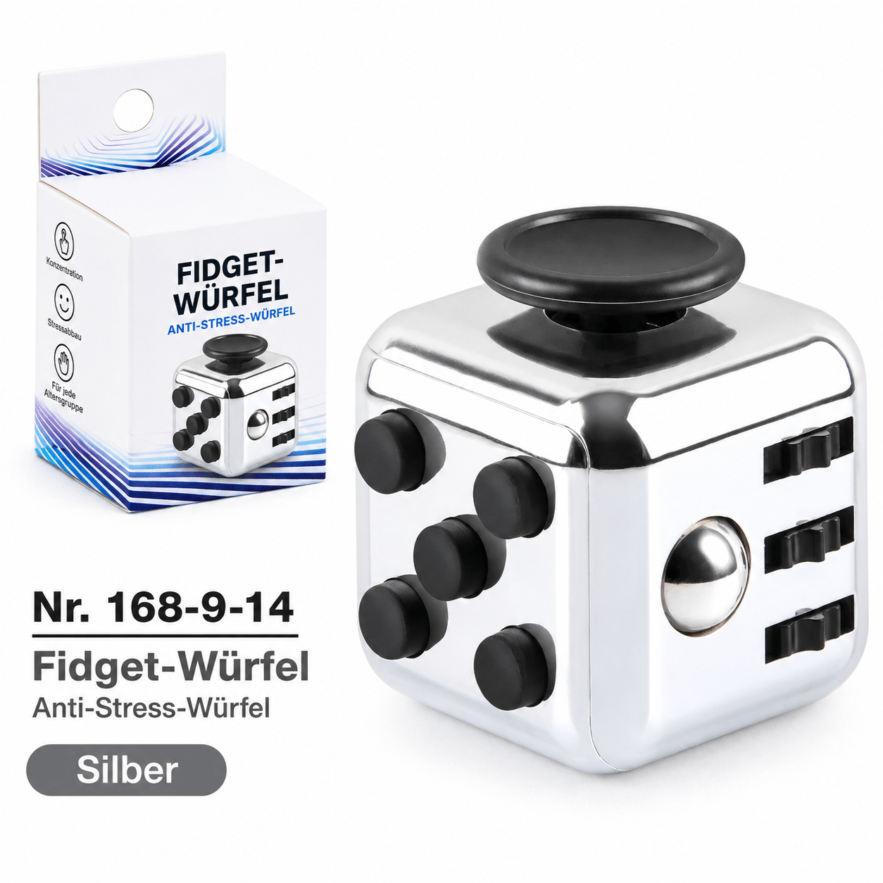 Fidget Würfel 4er-Set – 6 Funktionen für Fokus &amp; Beschäftigung - ADHS Store