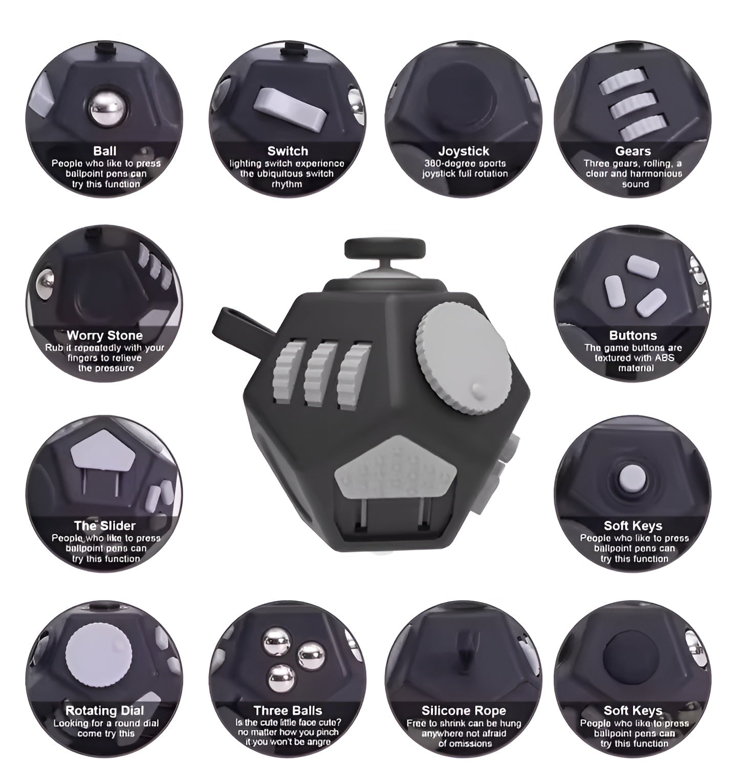 Fidget - Würfel mit 6 Funktionen (MULTIPACK) - ADHS Store