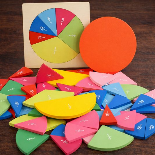 Bruchrechnen-Holzset für ADHS-freundliches Lernen