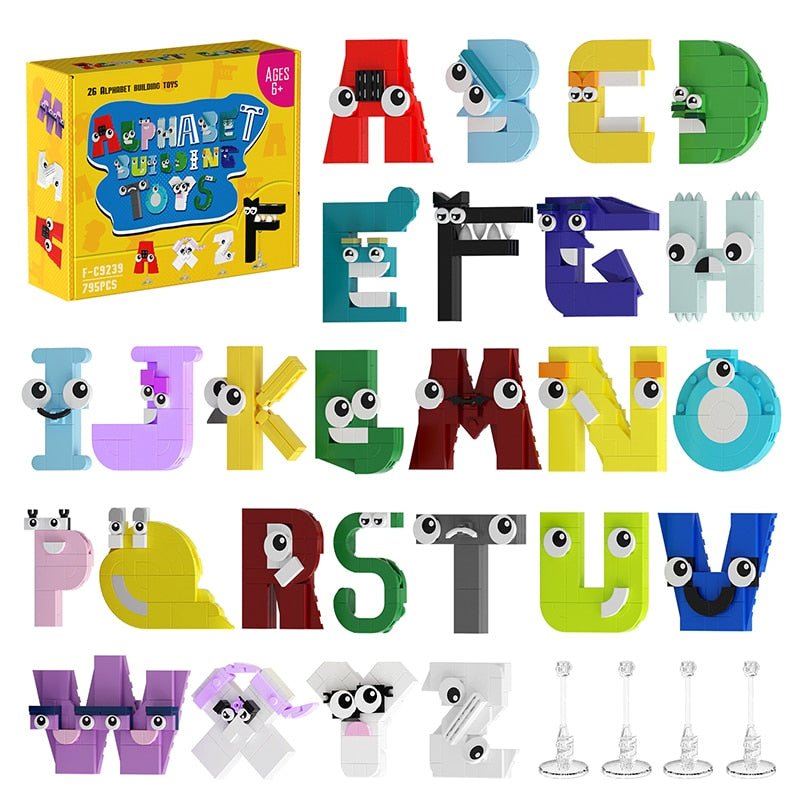 Ganzes ABC als Plüschset, Bausteineset, Figurenset - ADHS Store