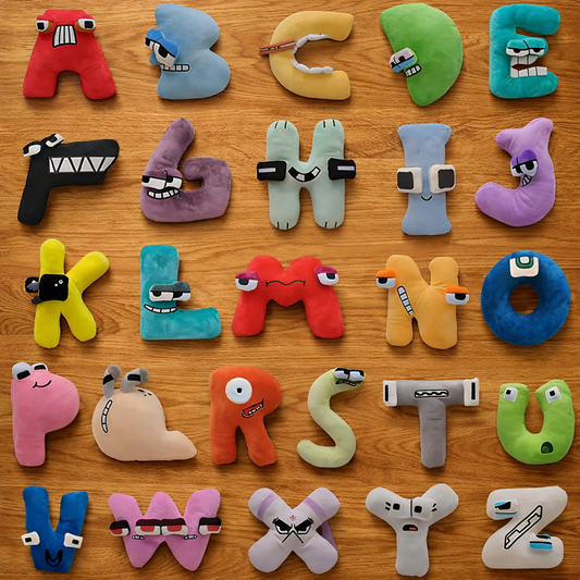 Ganzes ABC als Plüschset, Bausteineset, Figurenset - ADHS Store