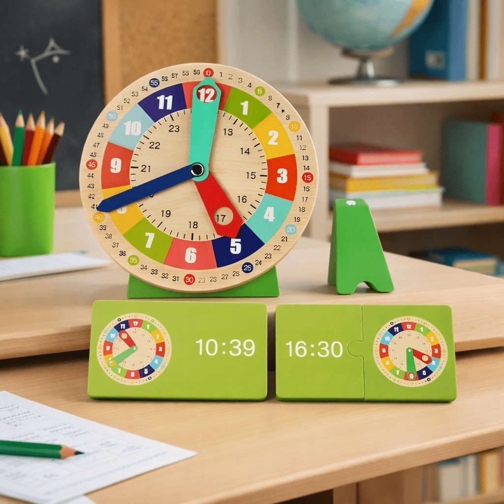 Hölzerne Uhr mit 15 Aufgaben - Karten - ADHS Store