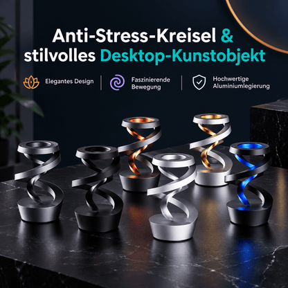 Kinetischer Fidget Spinner aus Metall – Faszinierende Spiralbewegung für Fokus & Ruhe - ADHS Store