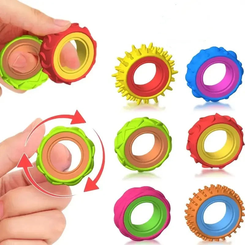 Fidget Ringe 6er-Set – Rotierende Fingerspinner für unruhige Hände