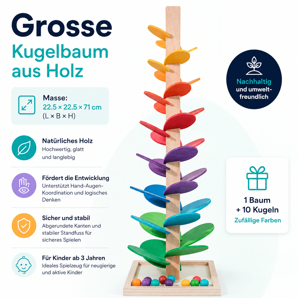 Montessori Klangbaum mit Farbstufen-Blättern - ADHS Store