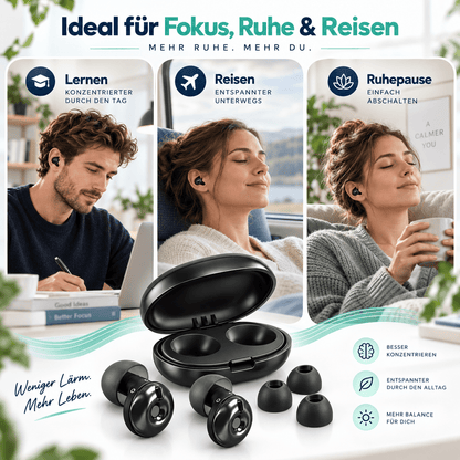 Premium Ohrstöpsel mit 3-stufiger Geräuschreduzierung – Für Fokus, Ruhe & Alltag - ADHS Store