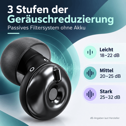 Premium Ohrstöpsel mit 3-stufiger Geräuschreduzierung – Für Fokus, Ruhe & Alltag - ADHS Store