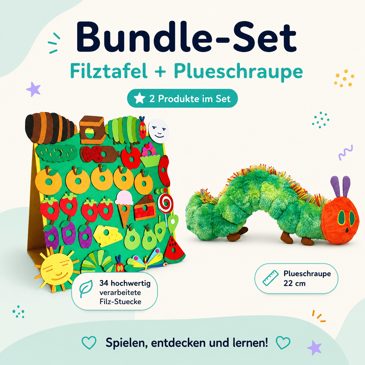 Stofftier Immerhungrige Raupe (und Menüplan) - ADHS Store