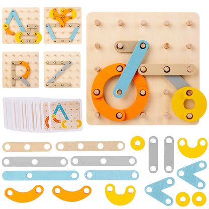 Montessori-Geoboard mit Lernkarten